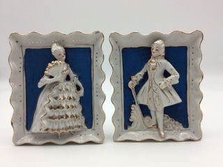 Victorian - Ballroom Curtsy - Porcelain Bisque - 3d Wall Plaque - Accents Japan