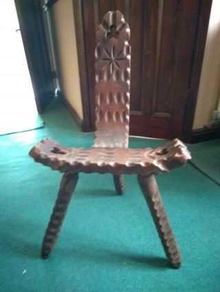Antique 3 Legged Wooden Chair