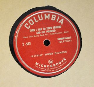 Rare Early 7” 33 1/3 Little Jimmy Dickens Columbia 563