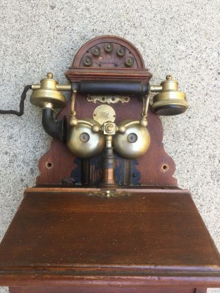 VINTAGE RIKSTELEFON TELEPHONE.  Antique Wall Phone 3
