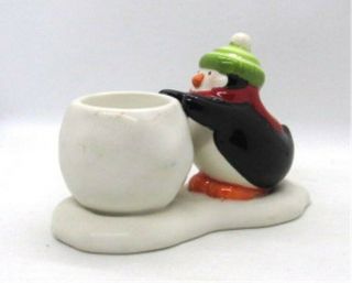 Hallmark Penguin Single Votive Tealight Candle Holder Snowball Christmas Holiday