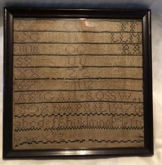 1788 Antique Schoolgirl Sampler Abigail Ross Country Unknown 8.  5x8.  5”