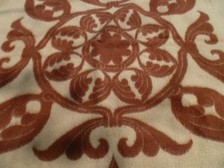 Vintage Wool Fleur De Lis Blanket Throw Reversible