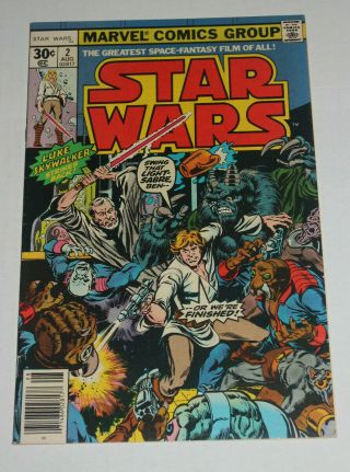 Star Wars 2 Vf/nm Marvel 1977 1st Han Solo Chewie Jabba The Hutt 1st Vfnm 9.  0