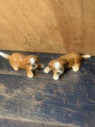 Vintage Goebel Puppy Dog Porcelain Figurines.  Made In West Germany.