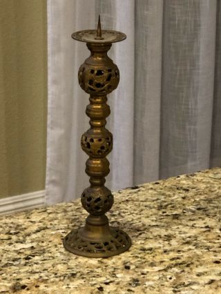 Brass Candle Holder 10” 2