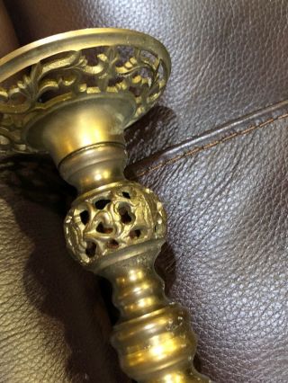 Brass Candle Holder 10” 3