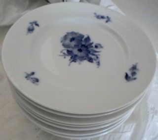Ten Vintage Royal Copenhagen Dessert/salad Plates,  Blue Flowers Braided