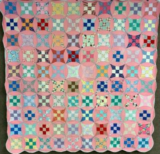 Fall Extravaganza Feedsacks C1930s Improved Nine Patch Quilt Vintage Juveniles