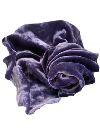 Antique Silk Velvet Fabric Plum Vivid Purple 1920s Dress Salvage Doll Clothes