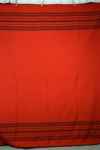 Blanket Wool Red Black Stripe 68 X 82 Lodge Camp Antique 1900