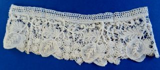 Two Pairs Of Victorian Hand Made Brussels Duchesse Lace Cuffs With Raised Work
