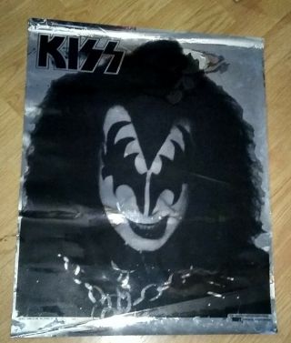 2 Kiss Vintage mylar foil posters Gene Simmons Ace Frehley 1977 3