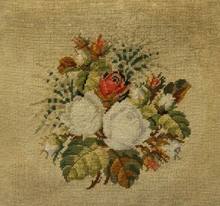 Late 19th Century Needlepoint Of A Floral Spray - C.  1870