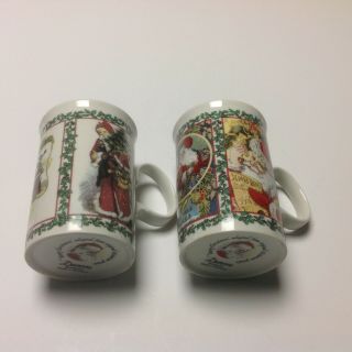 Vintage Dunoon Christmas Coffee Mugs Made In Scotland Set Of Two