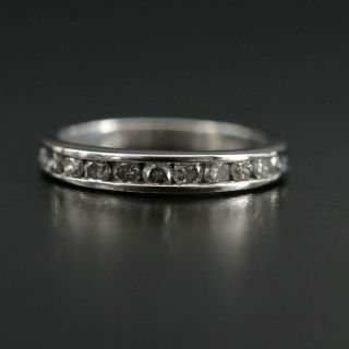 Vintage Platinum Diamond Channel Band Ring Size 5.  25 11 Diamonds