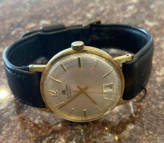 Vintage Men’s Bucherer Automatic Gold Date Watch 21 Jewels Swiss