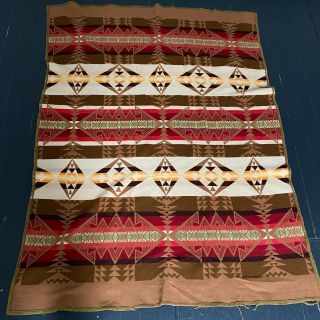 Vintage 1920s Pendleton Beaver State Wool Camp Blanket Queen Size 60 " X 76 "