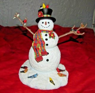 Lenox Feathered Friends Snowman Surrounded By Birds Figurine By Lynn Bywaters