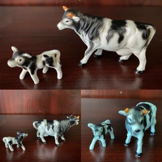 Minature Cow Family Set Of 2 Bone China