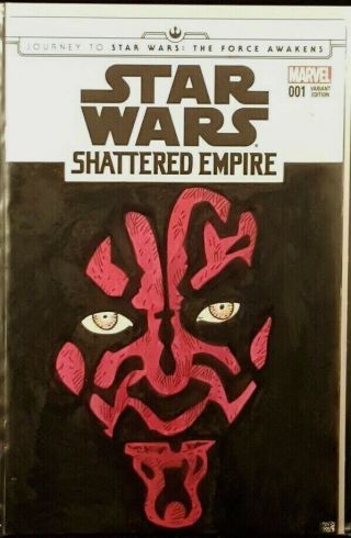 Star Wars Shattered Empire 1 Art Sketch Darth Maul Luke Skywalker Yoda