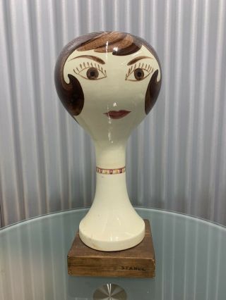 Vintage Stangl Pottery Ceramic Mannequin Head Hat Wig Stand 15 " Limited To 1968