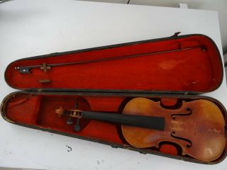 Old Vintage German 4/4 Master Violin Jacobus Stainer,  Wooden Case,  Bow