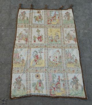 Vintage French Print Chinese Story Scene Tapestry 115x79cm (a432)