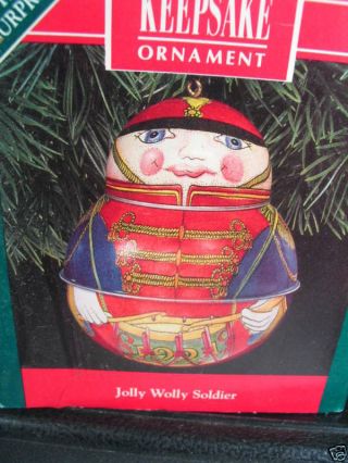 Hallmark Ornament 1991 Jolly Wolly Soldier Pressed Tin Mib
