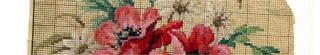 ANTIQUE BERLIN WOOLWORK HAND PAINTED CHART PATTERN POPPIES FLORAL 2