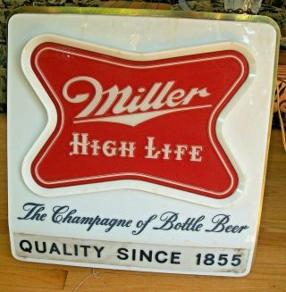 Vintage Miller High Life Beer Lighted Sign / Clock,  Dbl Sided -