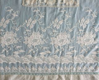 Antique Embroidered Cotton Lawn Dress C 1912 - Restoration Project