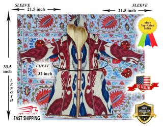 Jacket Chapan Adras Uzbek National Traditional Silk Robe Dress