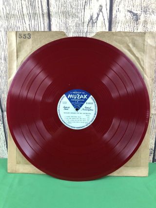Muzak Transcription 16 " Red Vinyl Lp Record X - 553 Richard Himber & His Orchestra