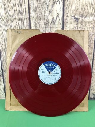 Muzak Transcription 16 " Red Vinyl Lp Record X - 713 Richard Himber & His Orchestra