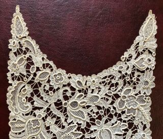 19th C.  Point de Venise needle lace dress front plastron COSTUME COLLECT 2