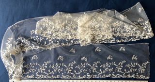 Victorian Brussels bobbin lace appliqué deep flounce BRIDE COSTUME 2