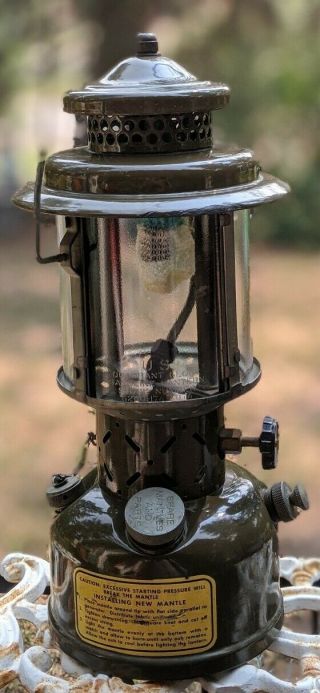 1958 Coleman Lantern U.  S.  Army Military Gasoline Leaded Fuel Us Quadrant Globe