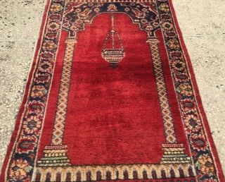 193 High End Turkish Prayer Rug 100 Handmade Wool Size: 4.  3 X 2.  5 Feet