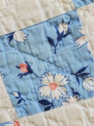 (10) GREAT Vintage Quilt NINE PATCH on POINT Hand Quilted 3