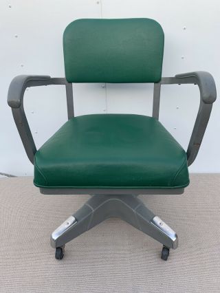Vintage Tech Fab Techfab Steel Metal Industrial Office Chair Swivel Vinyl