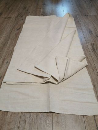 Antique Homespun Linen Fabric 9x0,  56m 1900s White