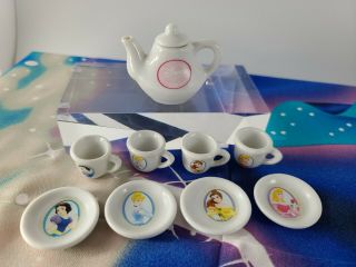 2005 Disney Princess Mini Porcelain Tea Set 10 Piece Set Miniature