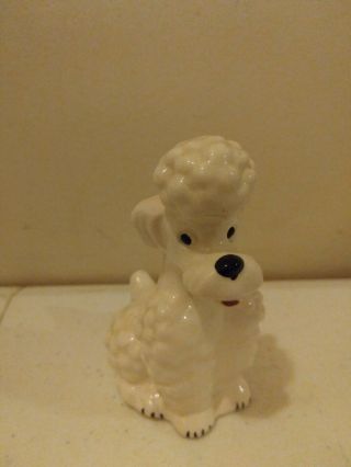 Vintage W.  Germany Goebel Porcelain Sitting White Poodle Dog Figurine Tmk 5