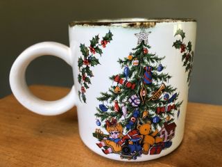 Vintage Arthur Wood England Retro Christmas Tree Mug Cup Teddy Bears Toys Gifts