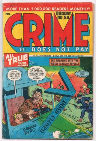 Crime Does Not Pay 54 - 1947 - Vg - Violent; Bullet In The Head Cover