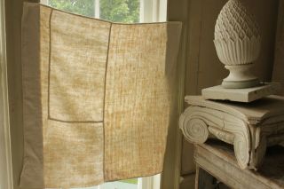 Antique French Pure Linen Soft Monogram Hand / Kitchen Towel 18th Century Old