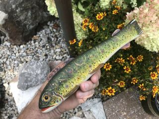11 Inch Brook Trout Fish Decoy By Cb Lewis Cadillac Style