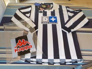 Rare Juventus Kappa D,  Shirt 90 1998 - 99 Zidane Del Piero Deschamps M Bnib Vtg