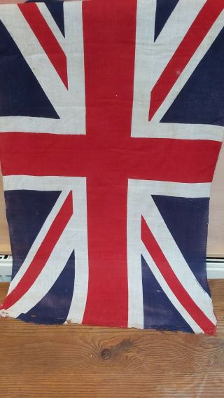 Vintage Union Jack Flag 1940s Ww2 British Manufacture Shaby Chic Cotton